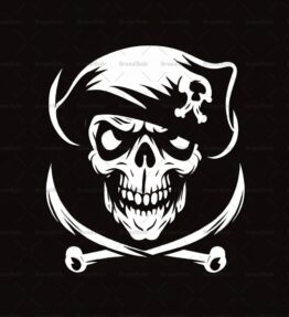 Piratenschädel und gekreuzte Knochen